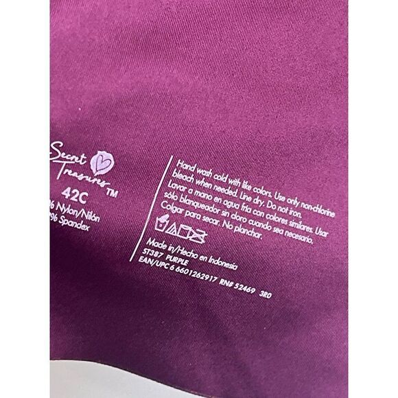 Secret Treasures Burgundy Full Coverage Back & Side Smoothing Wirefree Bra 42C - Picture 6 of 6